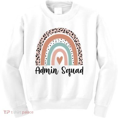 Admin Squad Rainbow Matching Admin Team Assistants Staff Gift Kids Sweatshirt