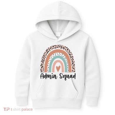 Admin Squad Rainbow Matching Admin Team Assistants Staff Gift Kids Hoodie