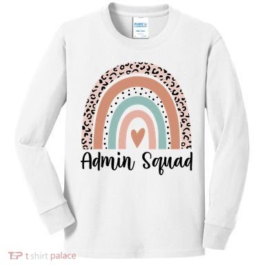 Admin Squad Rainbow Matching Admin Team Assistants Staff Gift Kids Long Sleeve Shirt