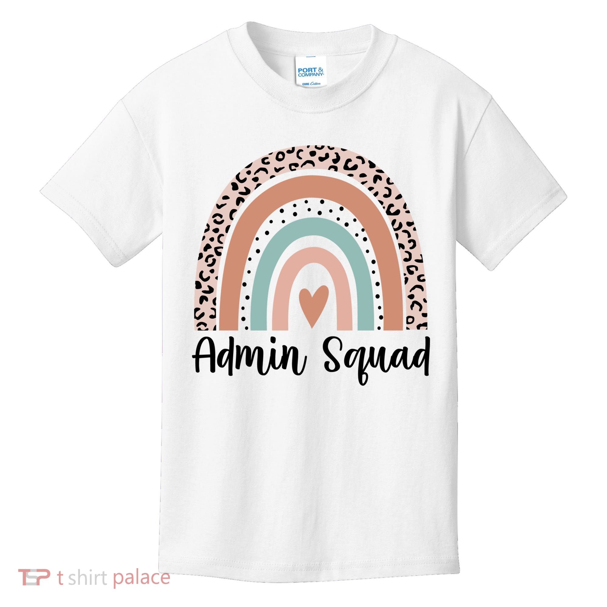 Admin Squad Rainbow Matching Admin Team Assistants Staff Gift Kids T-Shirt
