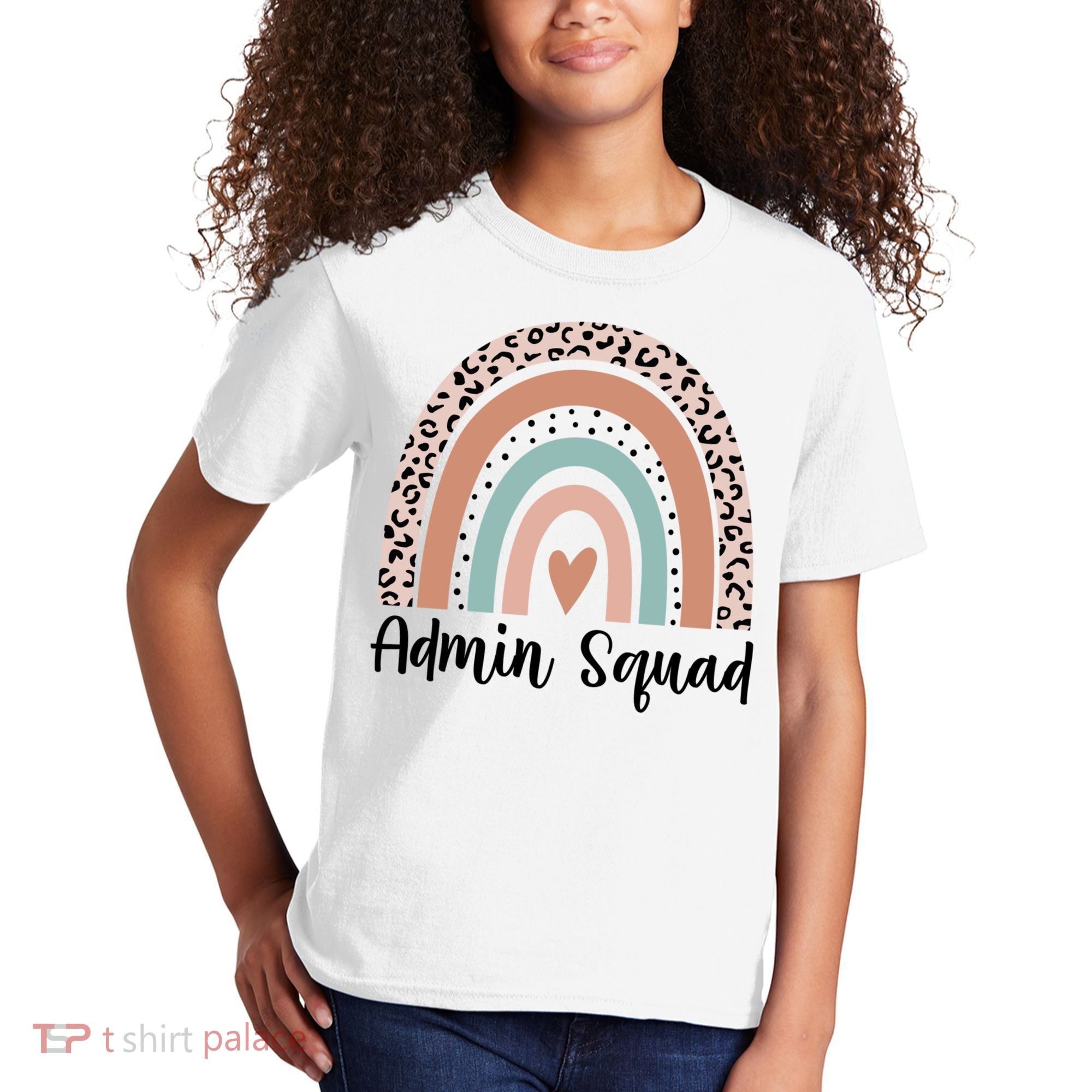 Admin Squad Rainbow Matching Admin Team Assistants Staff Gift Kids T-Shirt