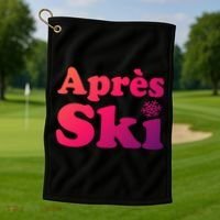 Apres Ski Retro Style Snowflake Gift Golf Towel thumb 1