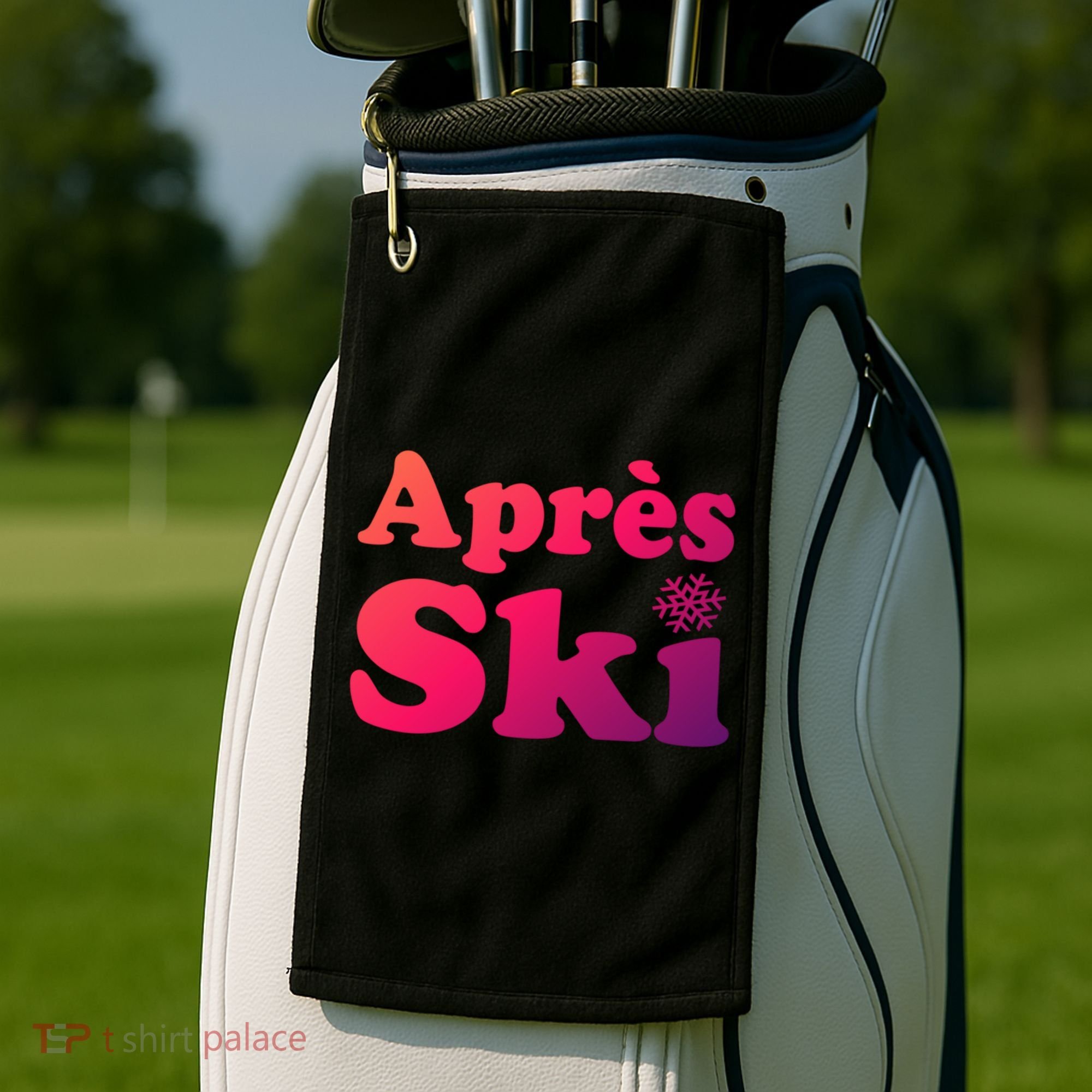 Apres Ski Retro Style Snowflake Gift Golf Towel