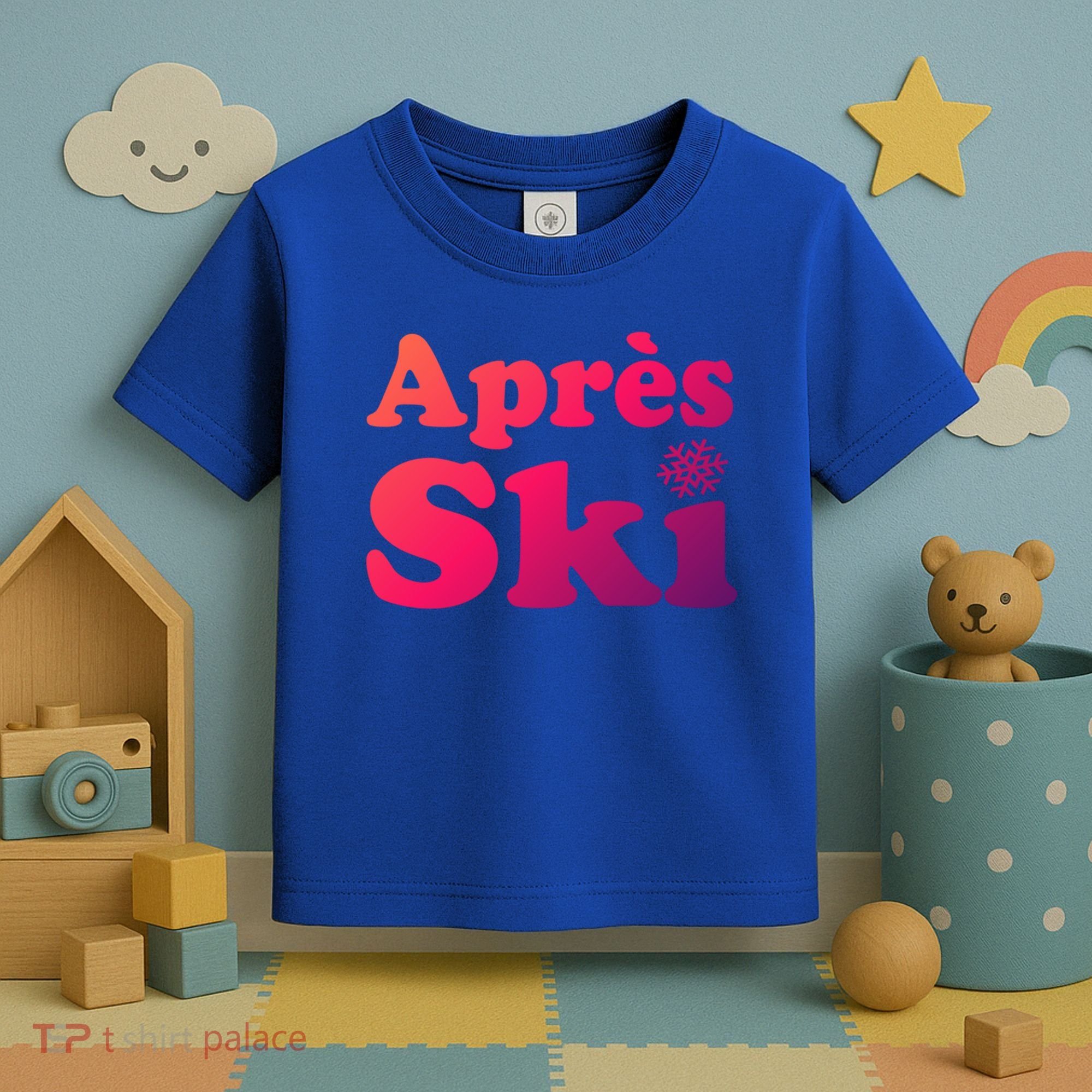 Apres Ski Retro Style Snowflake Gift Toddler T-Shirt
