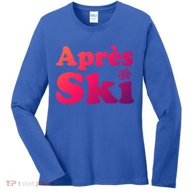 Apres Ski Retro Style Snowflake Gift Women's Long Sleeve Shirt