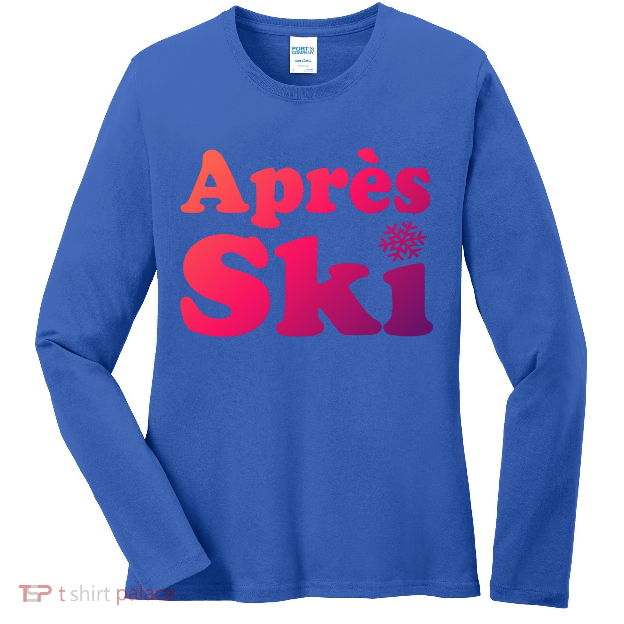 Apres Ski Retro Style Snowflake Gift Women's Long Sleeve Shirt