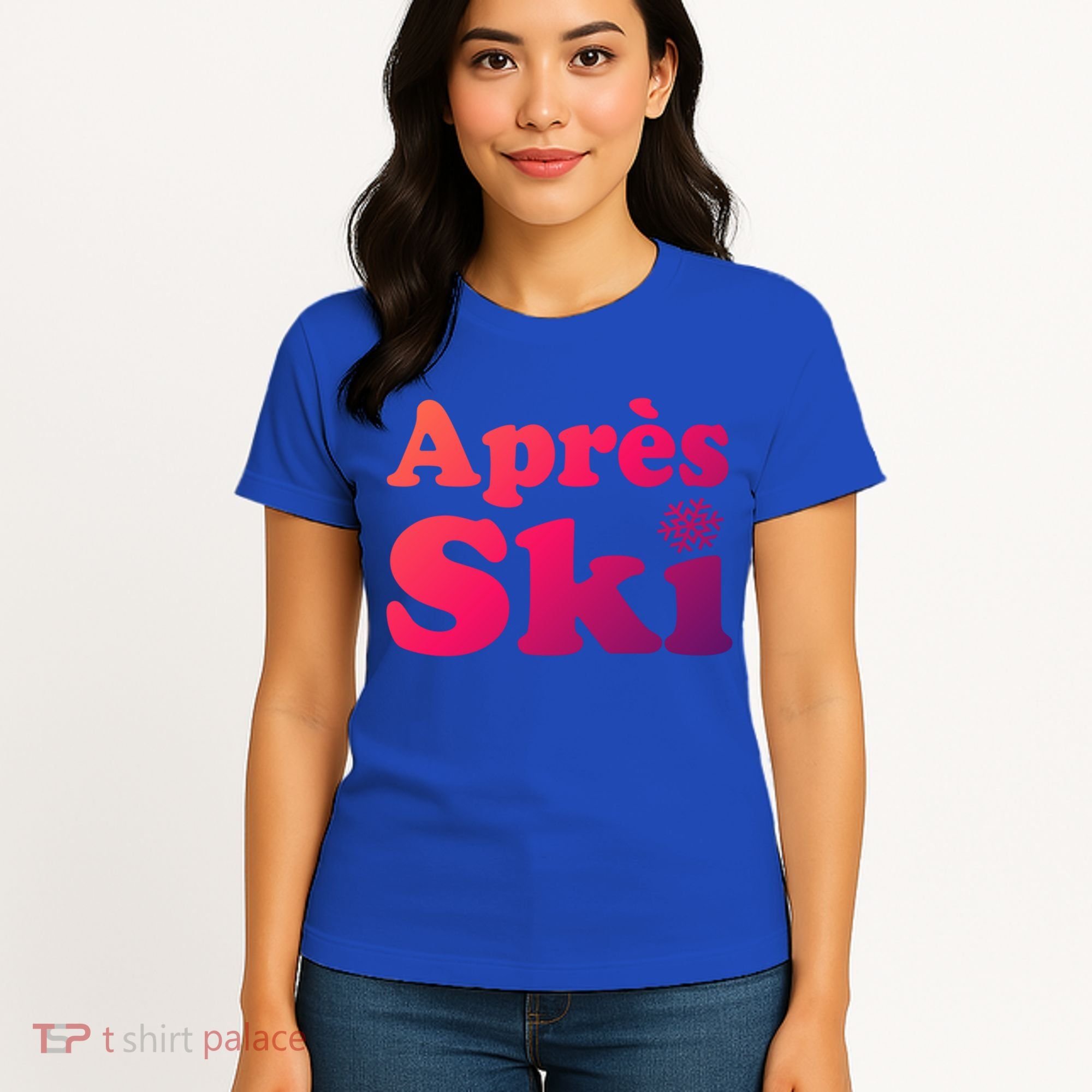 Apres Ski Retro Style Snowflake Gift Women's T-Shirt