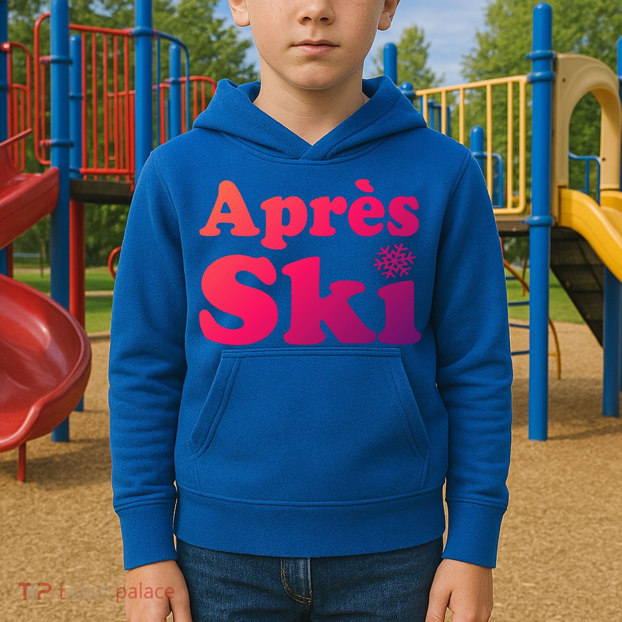 Apres Ski Retro Style Snowflake Gift Kids Hoodie
