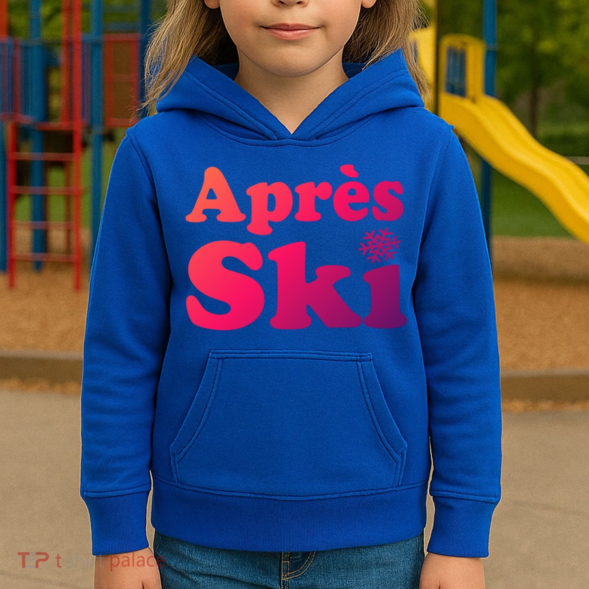 Apres Ski Retro Style Snowflake Gift Kids Hoodie