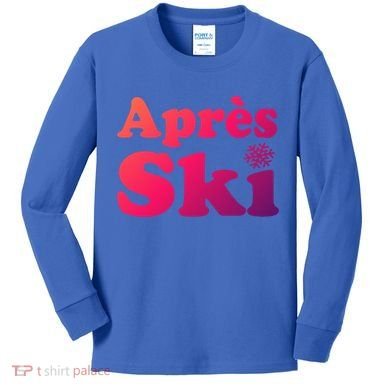 Apres Ski Retro Style Snowflake Gift Kids Long Sleeve Shirt
