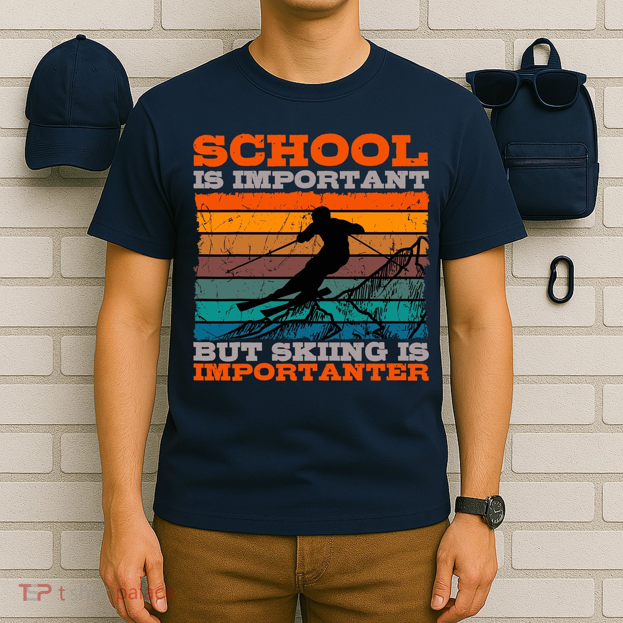 Alpine Ski Retro Vintage School Slope Downhill Skiing Skier T-Shirt