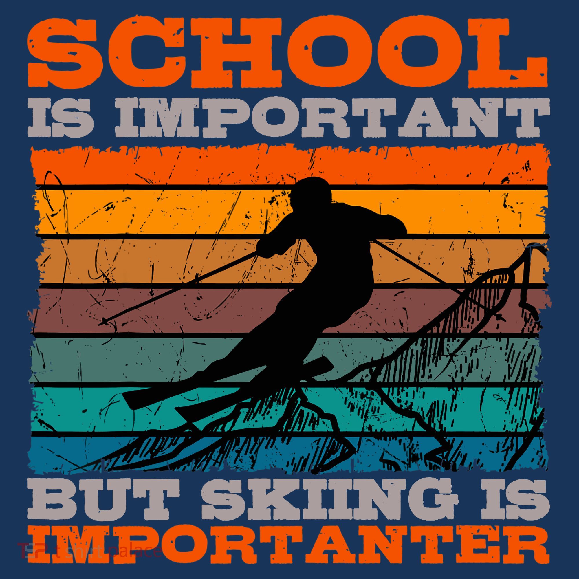 Alpine Ski Retro Vintage School Slope Downhill Skiing Skier T-Shirt