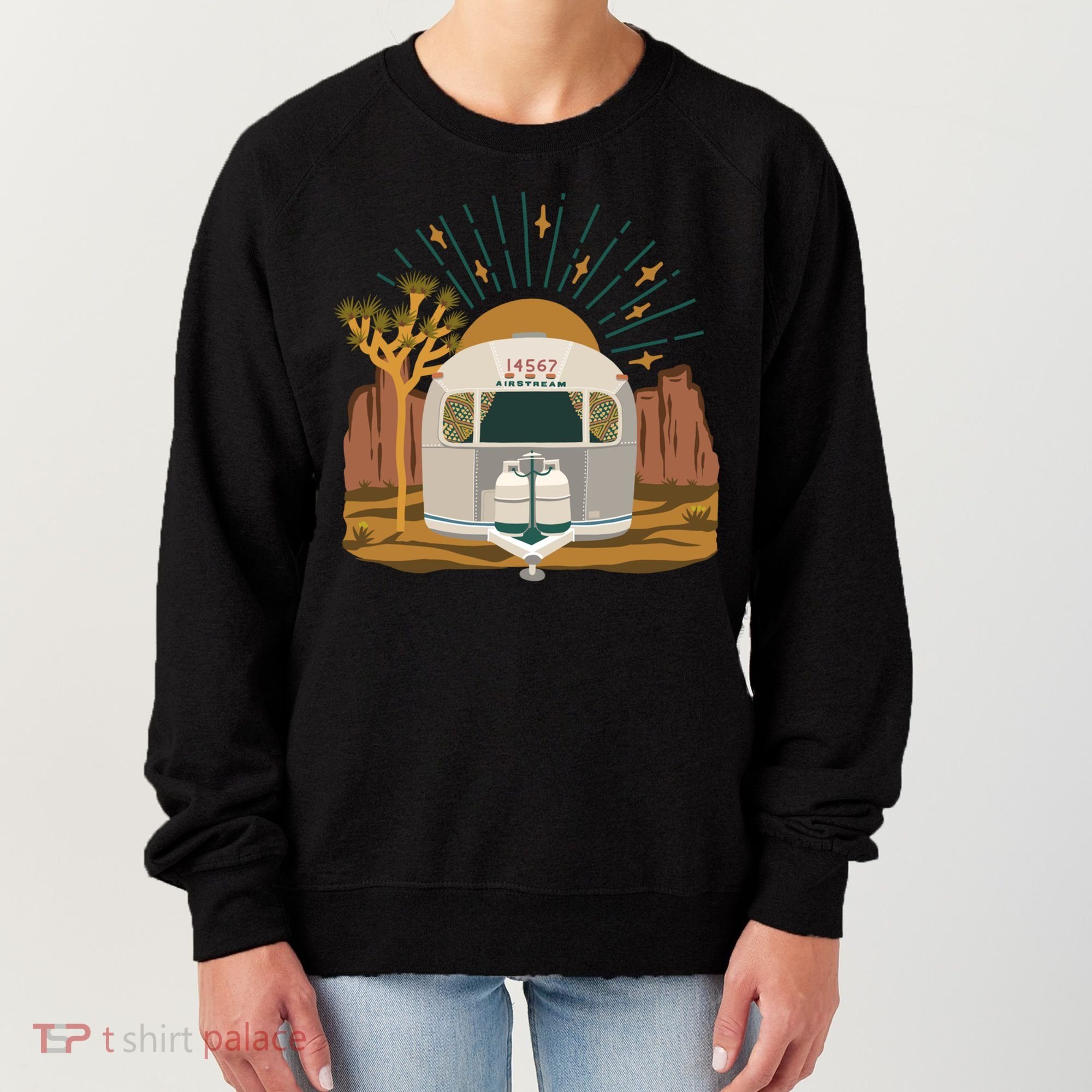 Airstream Sunset Retro Pastel Desert Travel Gift Women's Sweatshirt