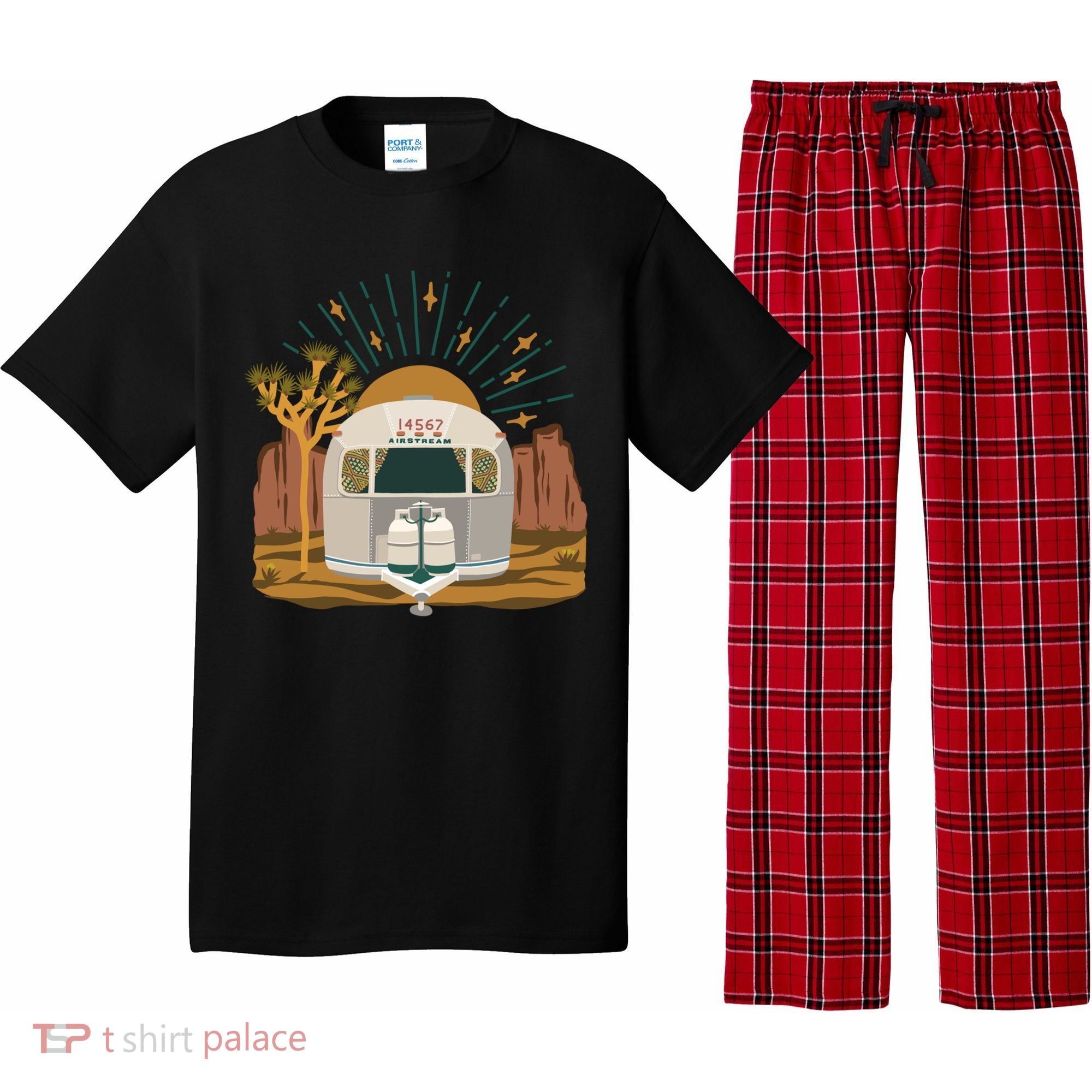 Airstream Sunset Retro Pastel Desert Travel Gift Pajama Set