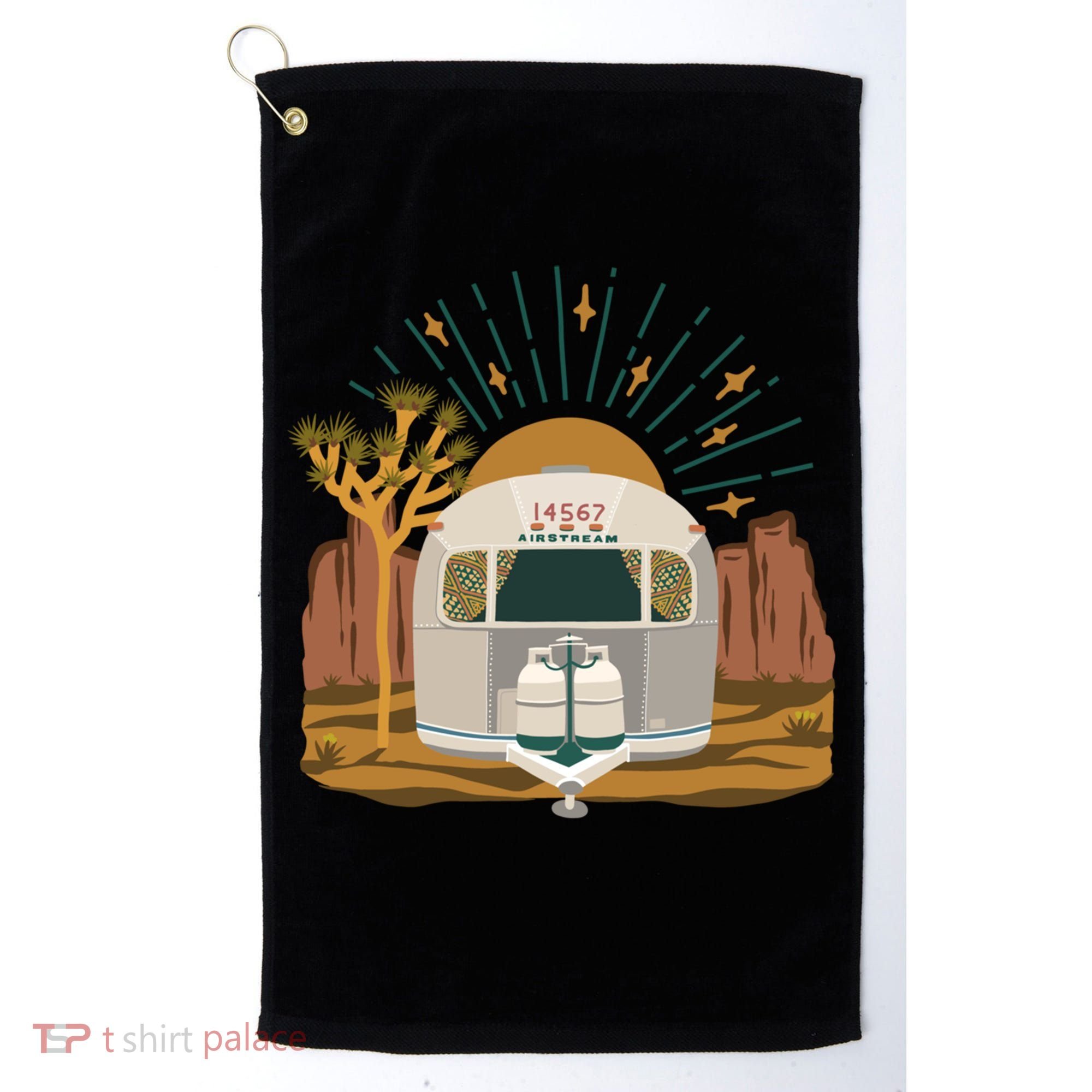 Airstream Sunset Retro Pastel Desert Travel Gift Golf Towel