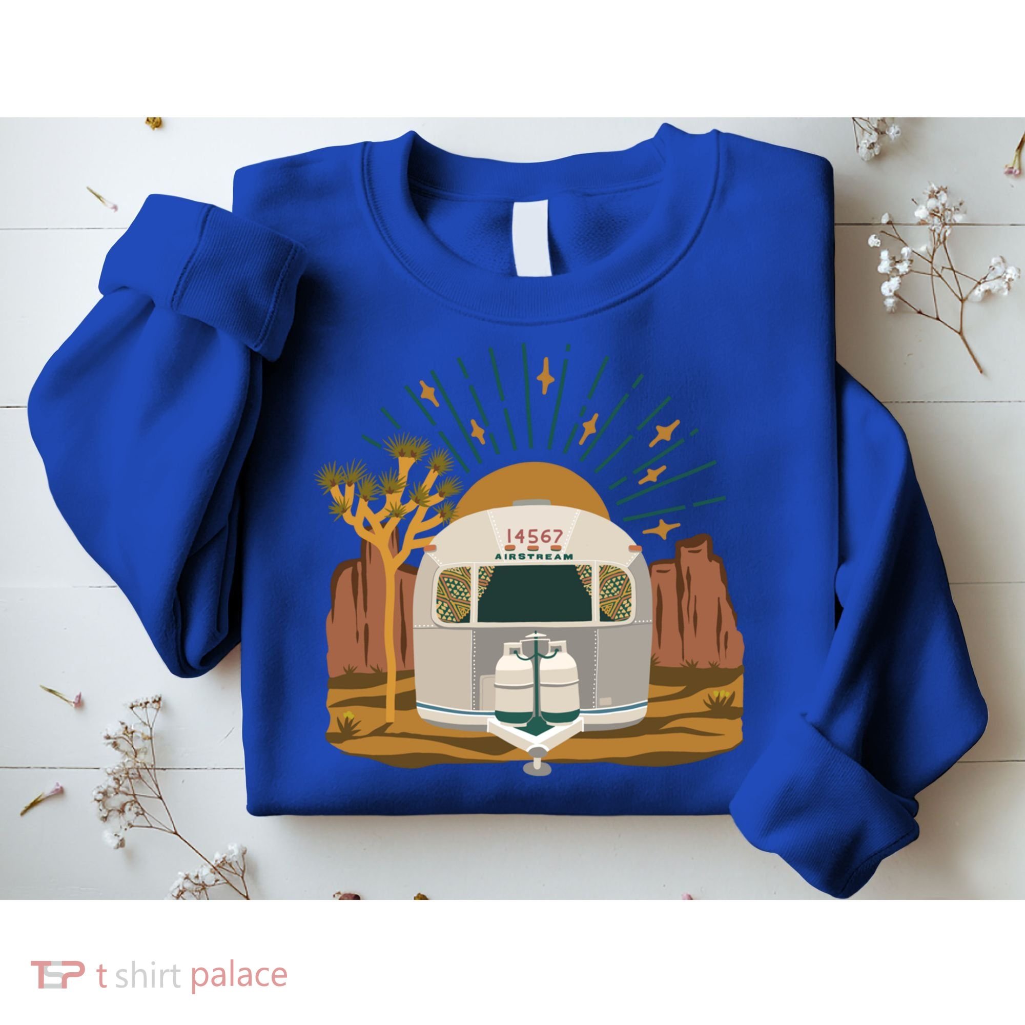 Airstream Sunset Retro Pastel Desert Travel Gift Sweatshirt