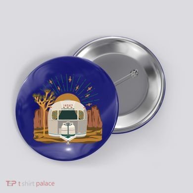 Airstream Sunset Retro Pastel Desert Travel Gift Button
