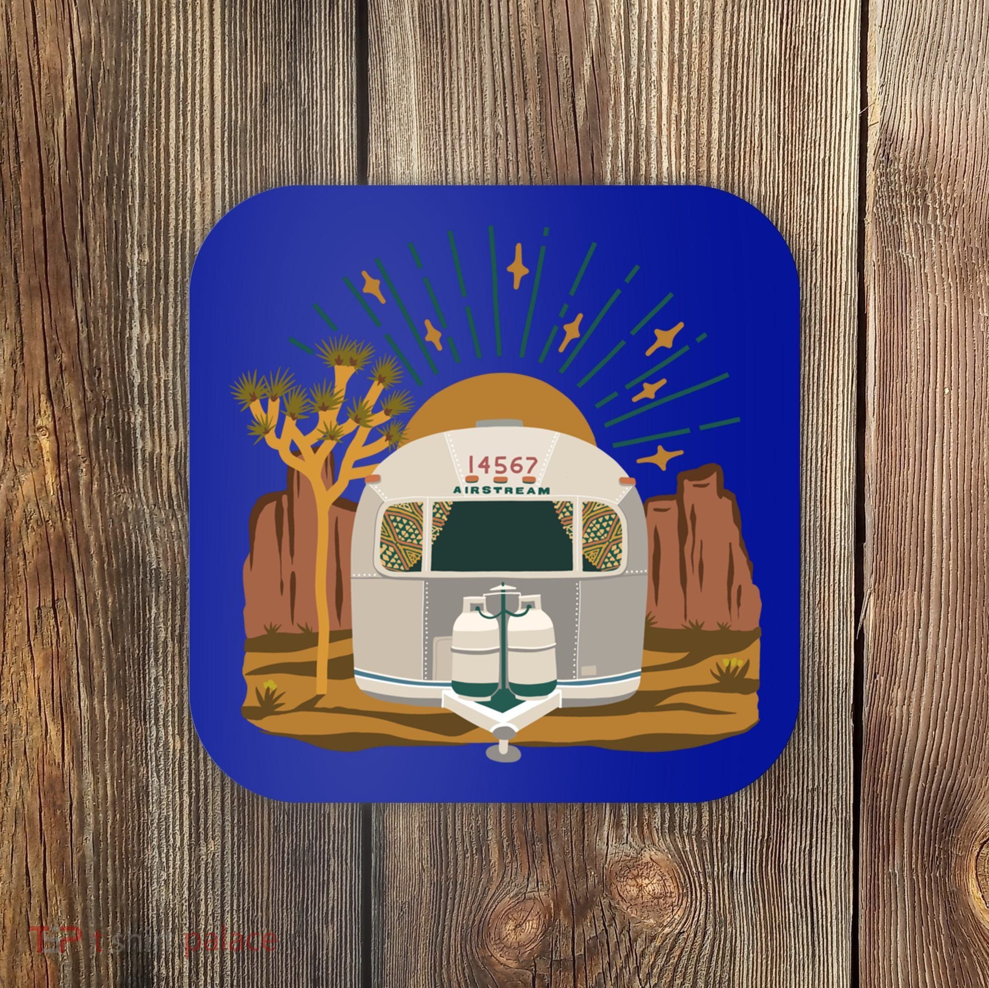 Airstream Sunset Retro Pastel Desert Travel Gift Coaster
