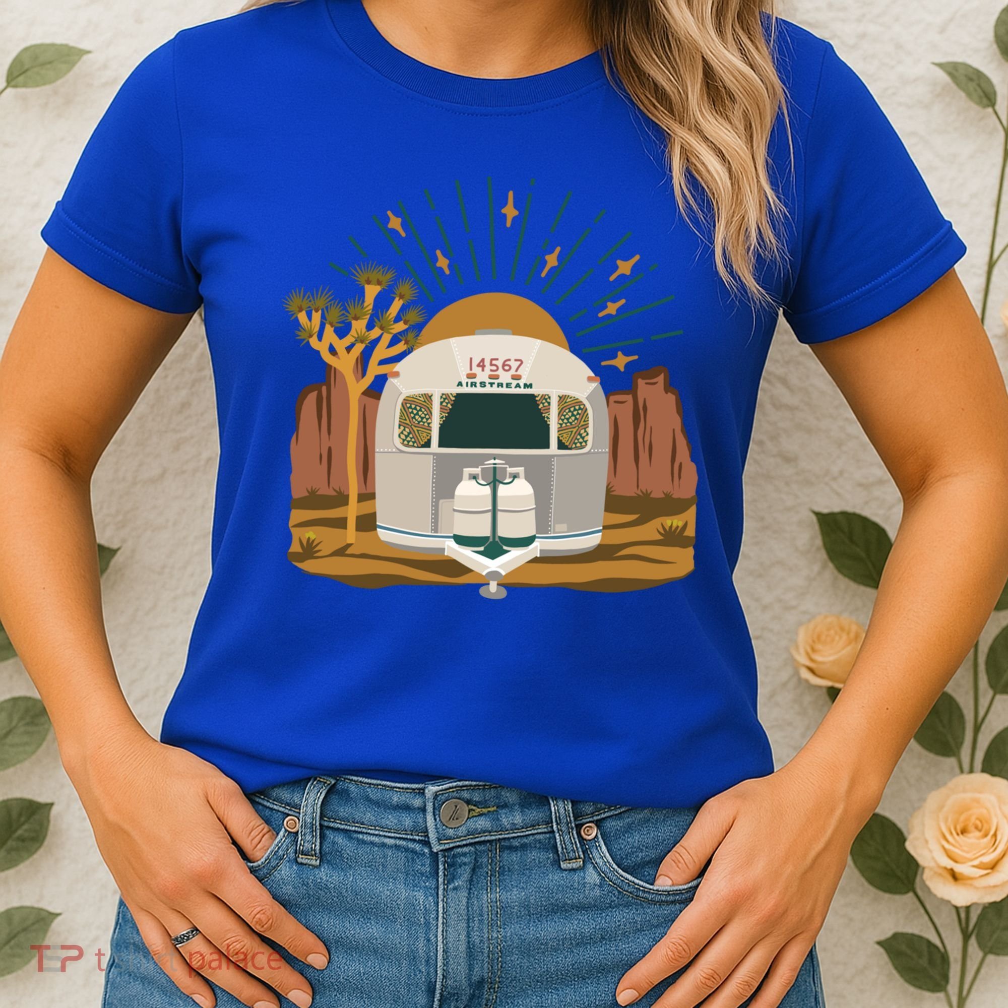 Airstream Sunset Retro Pastel Desert Travel Gift Women's T-Shirt
