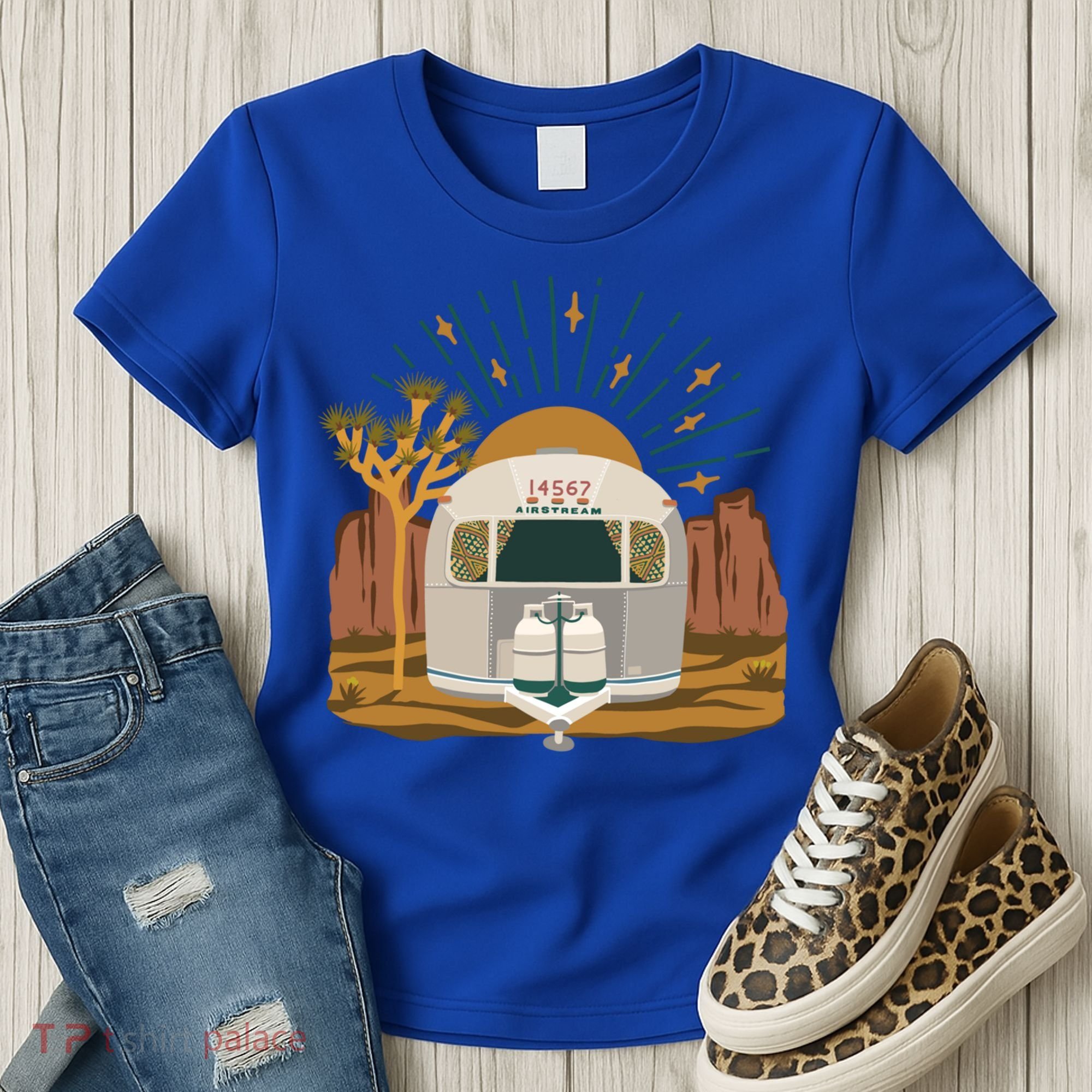 Airstream Sunset Retro Pastel Desert Travel Gift Women's T-Shirt