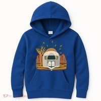 Airstream Sunset Retro Pastel Desert Travel Gift Kids Hoodie thumb 0