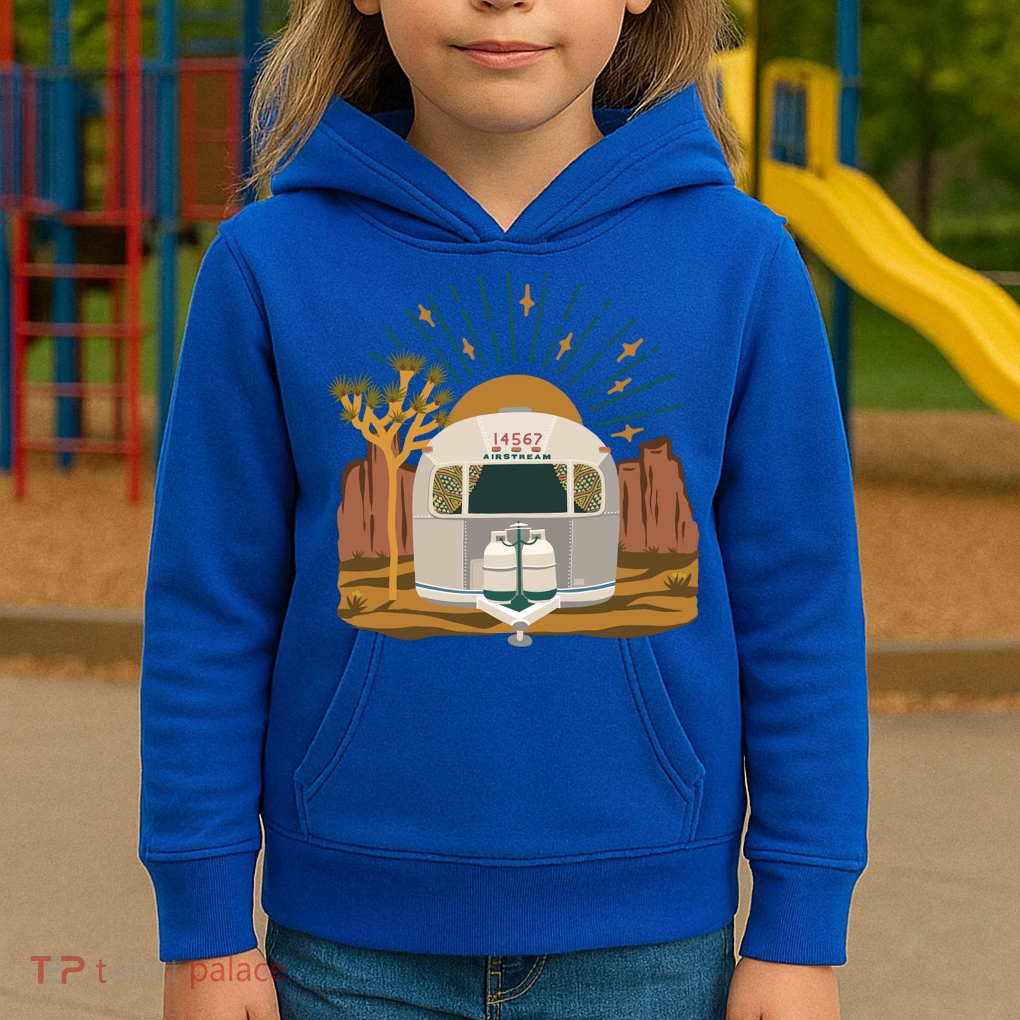 Airstream Sunset Retro Pastel Desert Travel Gift Kids Hoodie