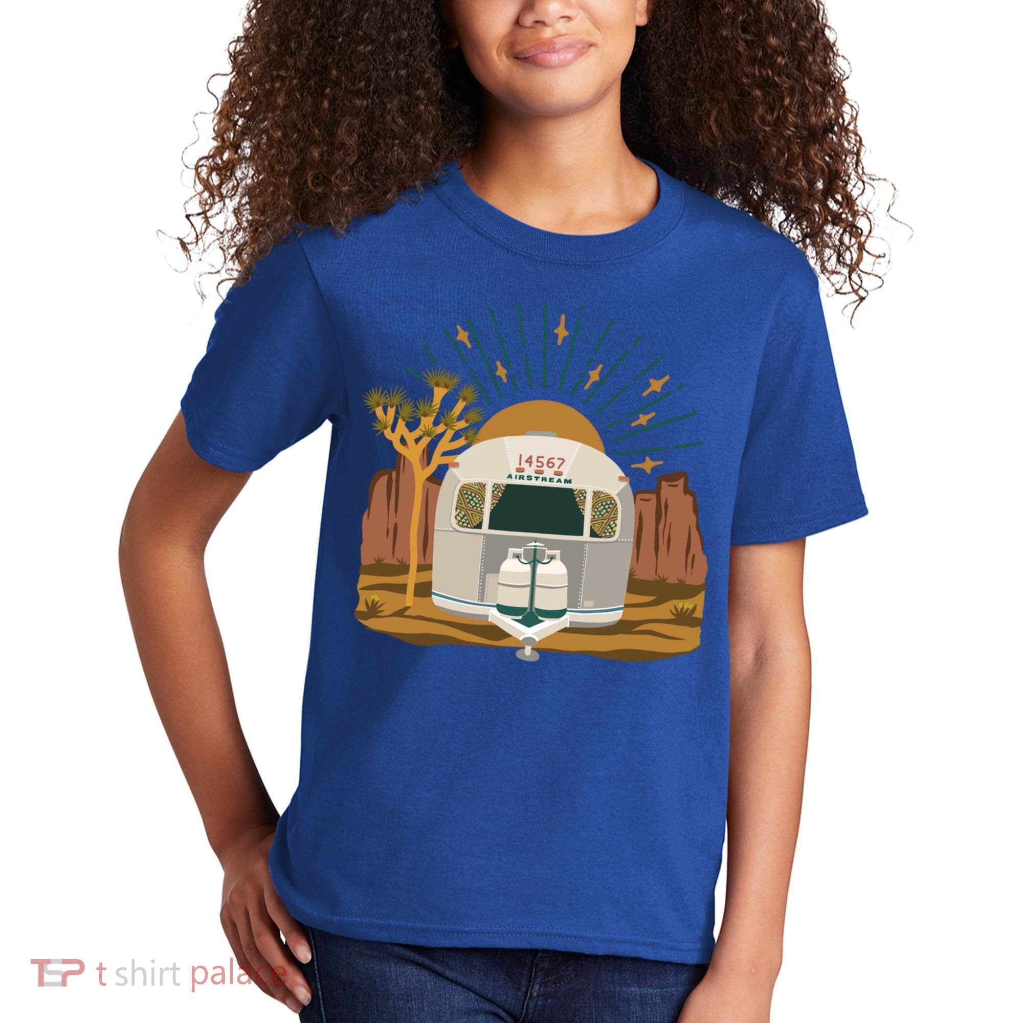 Airstream Sunset Retro Pastel Desert Travel Gift Kids T-Shirt