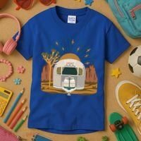 Airstream Sunset Retro Pastel Desert Travel Gift Kids T-Shirt thumb 3