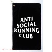 Anti Social Running Club Funny Introvert Runner Gift Golf Towel thumb 0