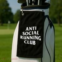 Anti Social Running Club Funny Introvert Runner Gift Golf Towel thumb 2