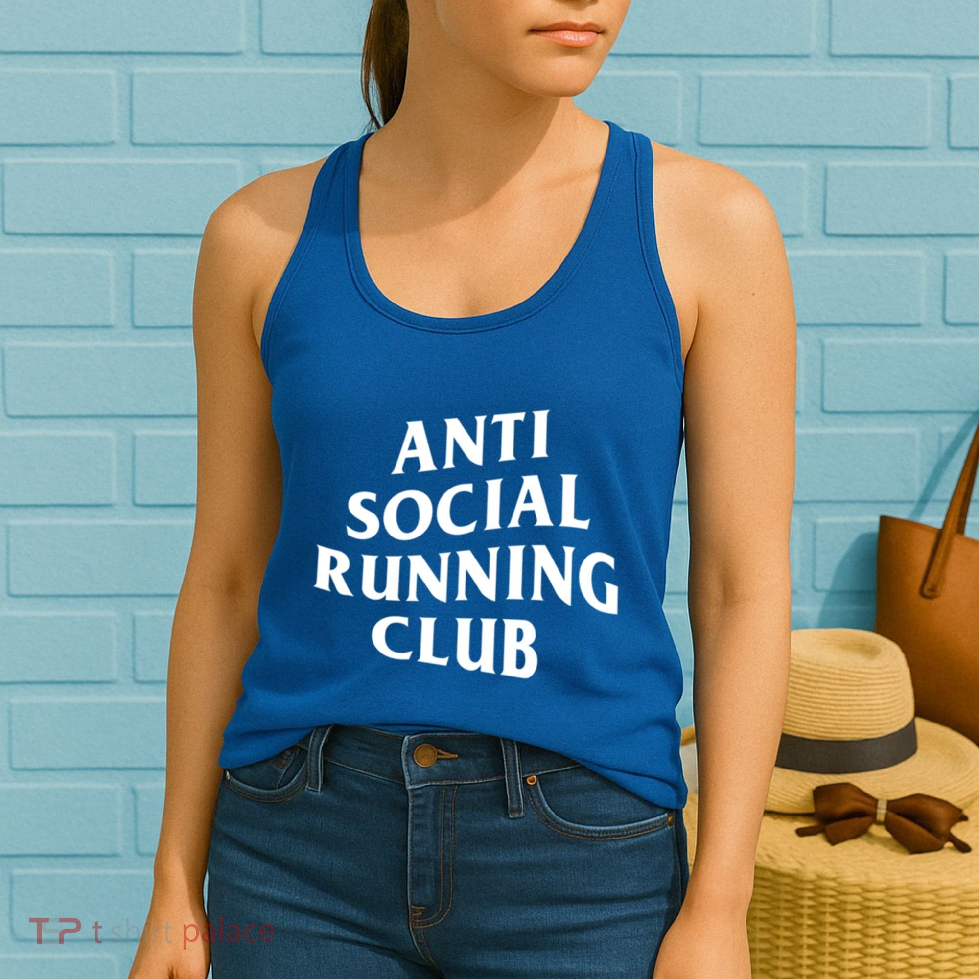 Anti Social Running Club Funny Introvert Runner Gift Women's Tank Top