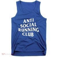 Anti Social Running Club Funny Introvert Runner Gift Tank Top thumb 0