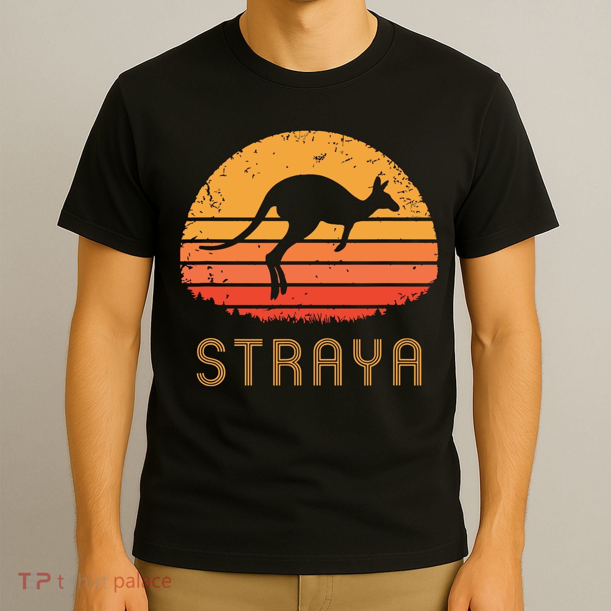 Australia Straya Retro Gift Vintage Kangaroo Outback Aussie T-Shirt