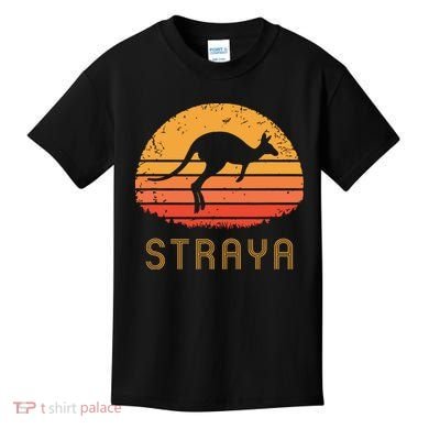 Australia Straya Retro Gift Vintage Kangaroo Outback Aussie Kids T-Shirt