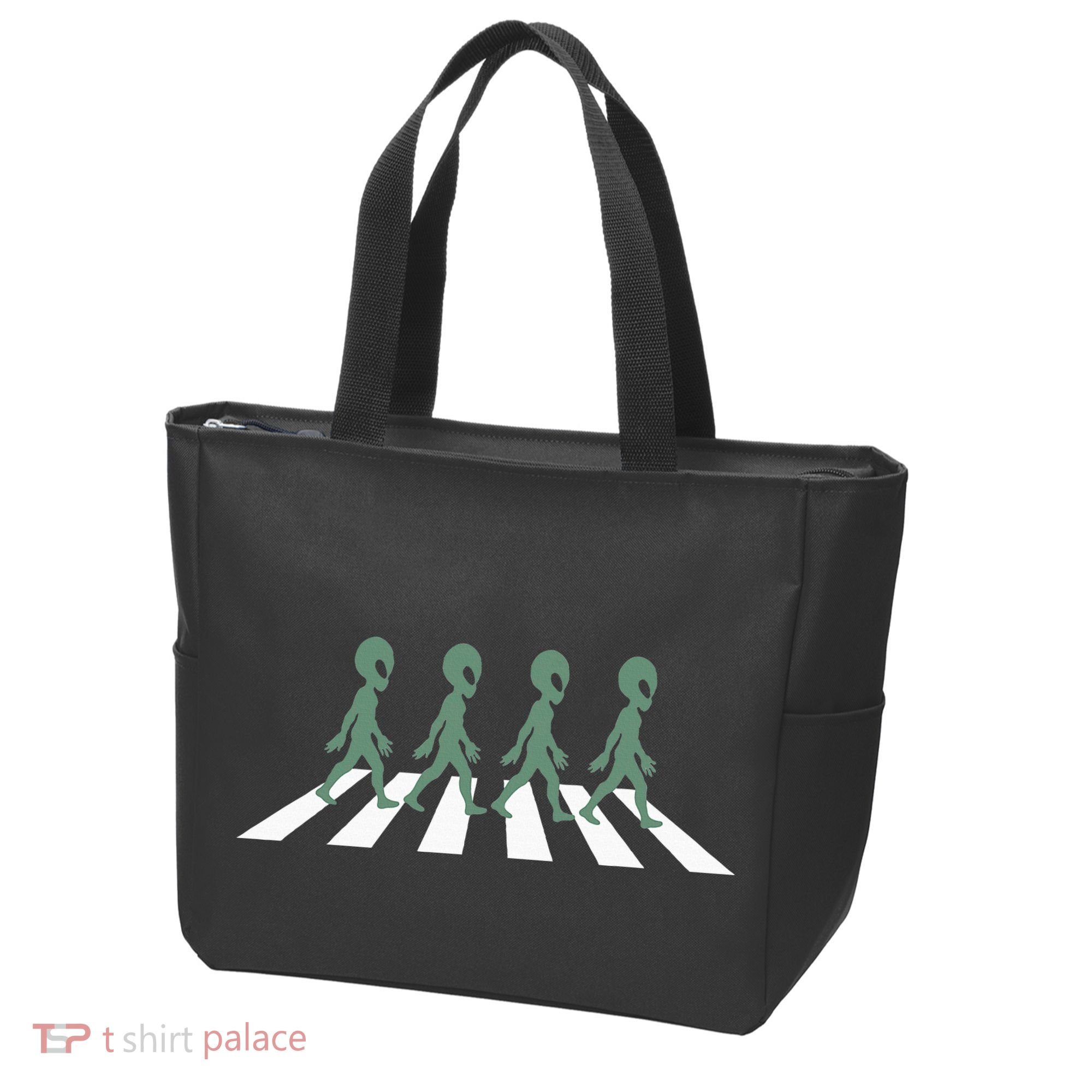 Alien Silhouette Road I Aliens Ufo Area 51 Roswell Tote Bag