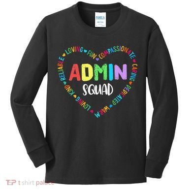Admin Squad School Assistant Principal Crew Administrator Kids Long Sleeve Shirt