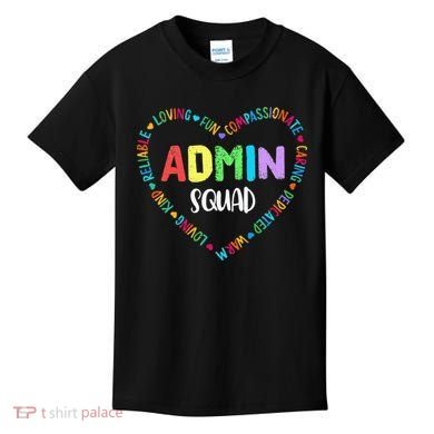 Admin Squad School Assistant Principal Crew Administrator Kids T-Shirt