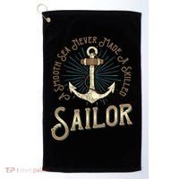 A Smooth Sea Never Made A Skilled Sailor Golf Towel thumb 0