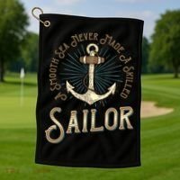 A Smooth Sea Never Made A Skilled Sailor Golf Towel thumb 1