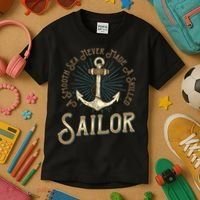 A Smooth Sea Never Made A Skilled Sailor Kids T-Shirt thumb 3