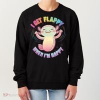 Autism Support Stimming Axolotl I Get Flappy When I´m Happy Women's Sweatshirt thumb 0
