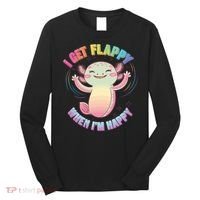 Autism Support Stimming Axolotl I Get Flappy When I´m Happy Long Sleeve Shirt thumb 0