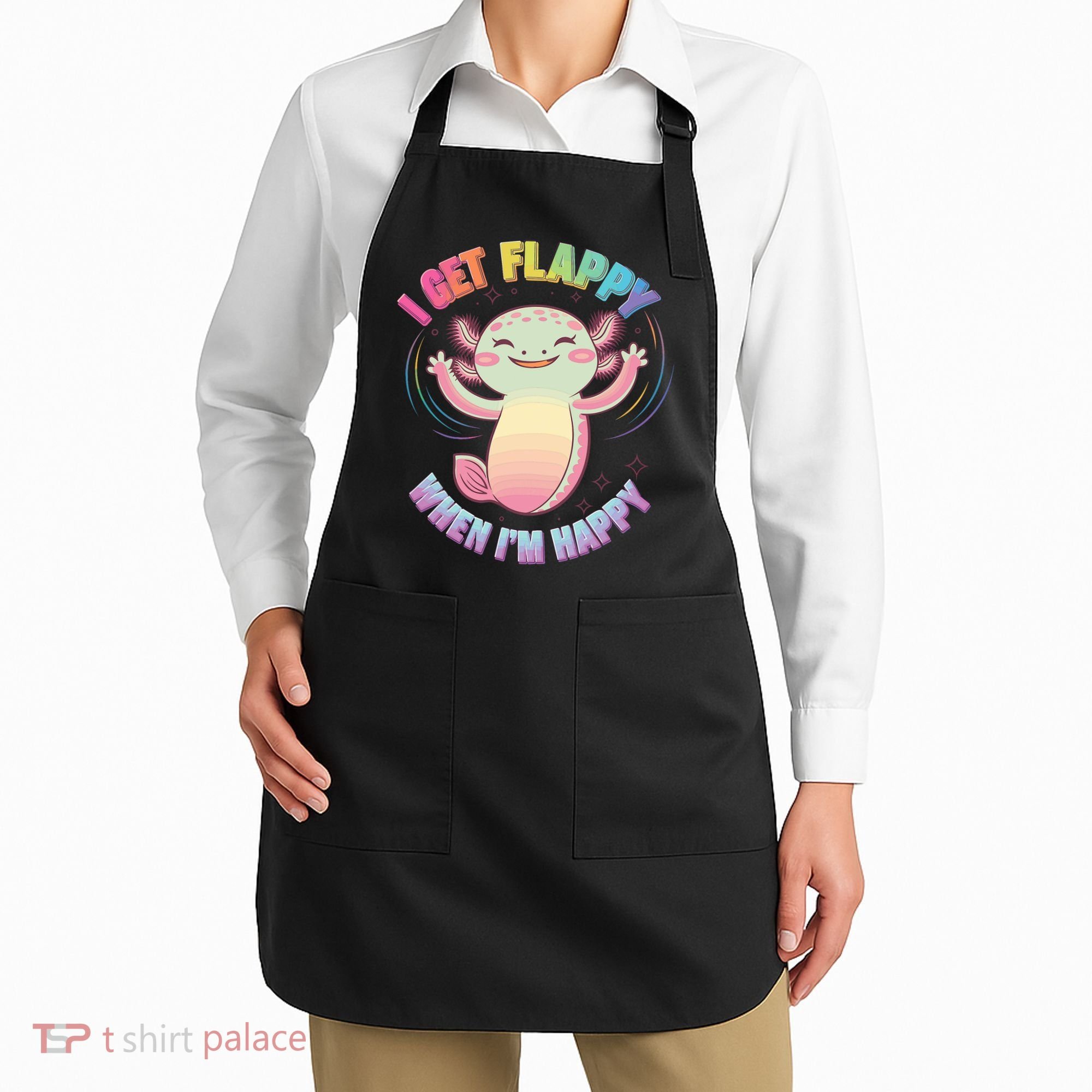 Autism Support Stimming Axolotl I Get Flappy When I´m Happy Apron