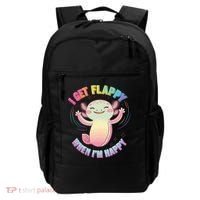 Autism Support Stimming Axolotl I Get Flappy When I´m Happy Backpack thumb 0