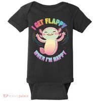 Autism Support Stimming Axolotl I Get Flappy When I´m Happy Baby Bodysuit thumb 0