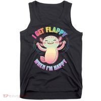 Autism Support Stimming Axolotl I Get Flappy When I´m Happy Tank Top thumb 0