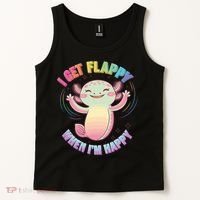 Autism Support Stimming Axolotl I Get Flappy When I´m Happy Tank Top thumb 2