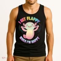 Autism Support Stimming Axolotl I Get Flappy When I´m Happy Tank Top thumb 3