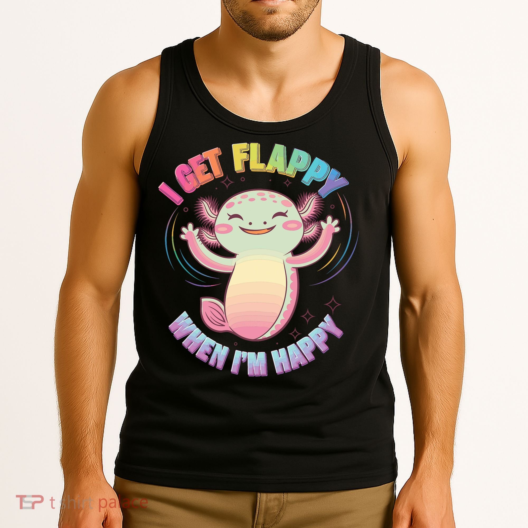 Autism Support Stimming Axolotl I Get Flappy When I´m Happy Tank Top