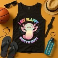 Autism Support Stimming Axolotl I Get Flappy When I´m Happy Tank Top thumb 4